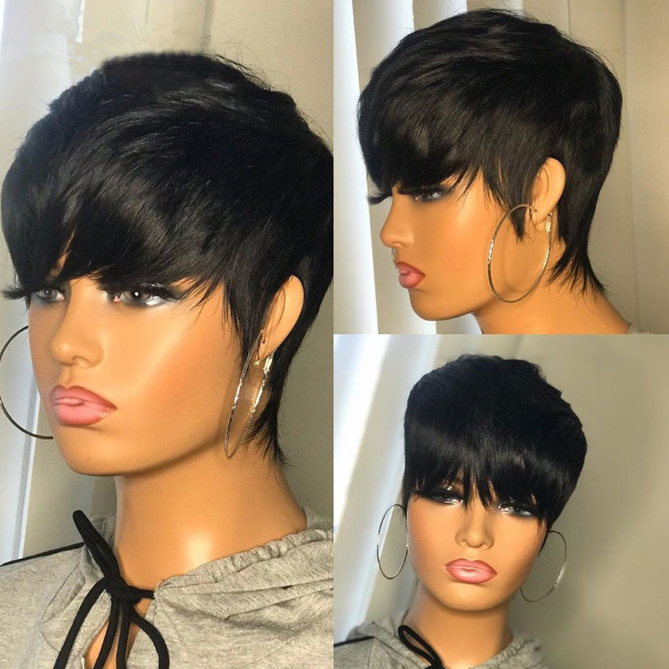 Short Pixie Cut Wig Human Hair Cheap - Kısa İnsan Saçı Peruklar Pixie Kesim