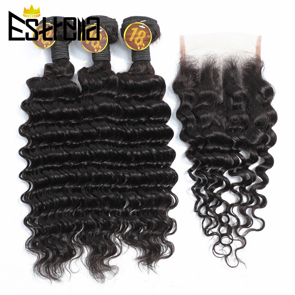 Deep Wave 3 Bundles With Closure - Derin dalga kapatma ile 3 demetleri