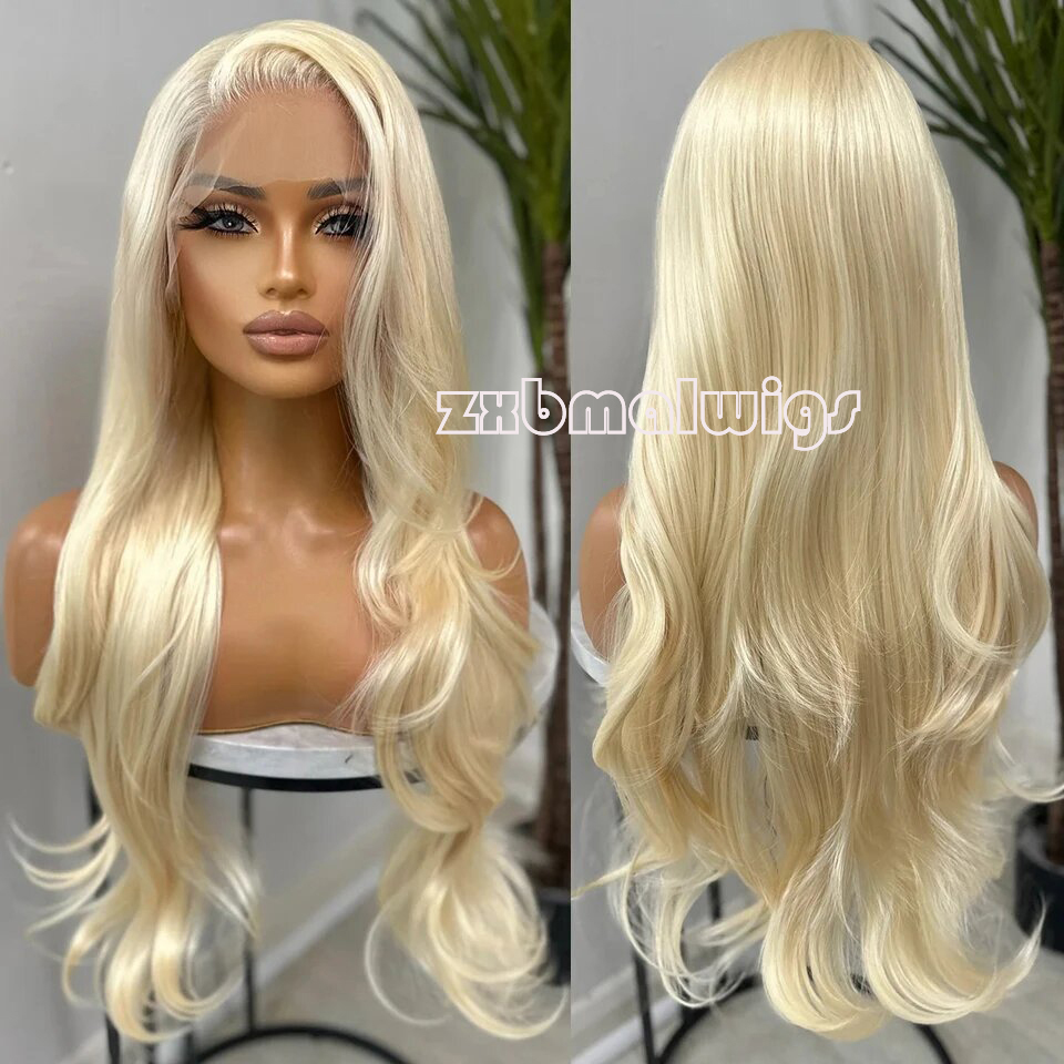 613 Blonde Body Wave Lace Front Wig - Sentetik Saç 613 Sarışın Renk Vücut