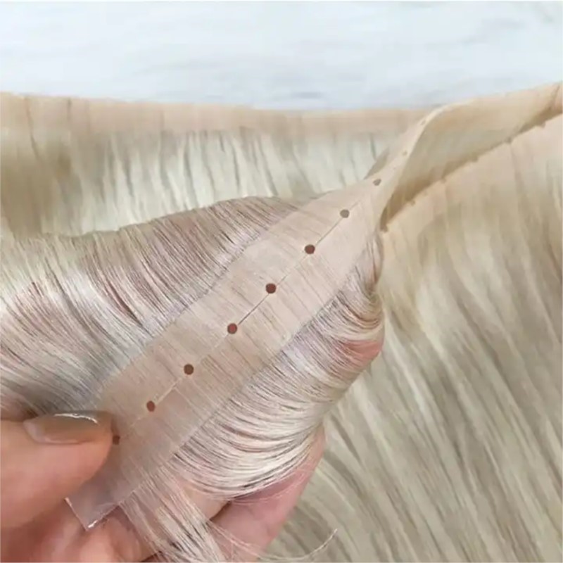 Invisible Tape In Extensions Real Hair - Görünmez PU atkı saç delik insan