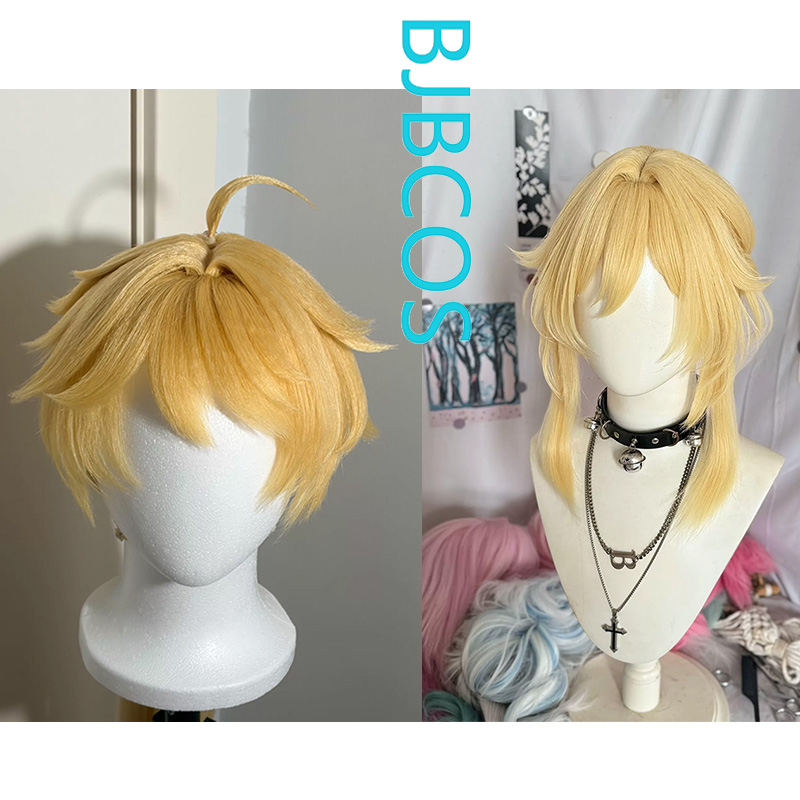 Synthetic Wigs - [Şekillendirilmiş Peruk]Lumine/Aether Cosplay Perukları Oyun Genshin