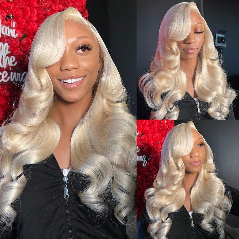 613 Blonde Body Wave Lace Front Wig - 613 13x6 Dantel Ön Peruk Gerçek