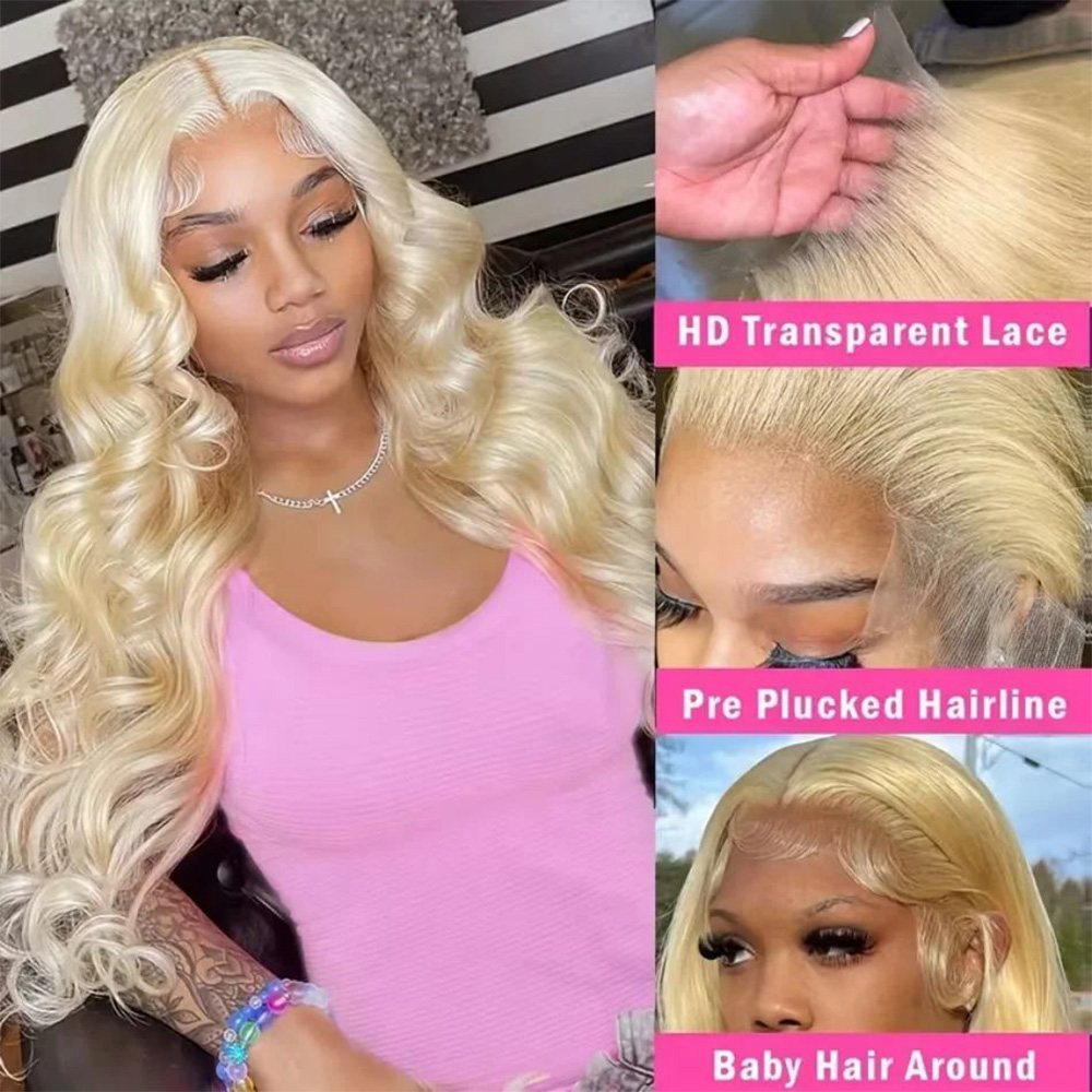 613 Blonde Body Wave Lace Front Wig - 613 13x6 HD Şeffaf Dantel Ön