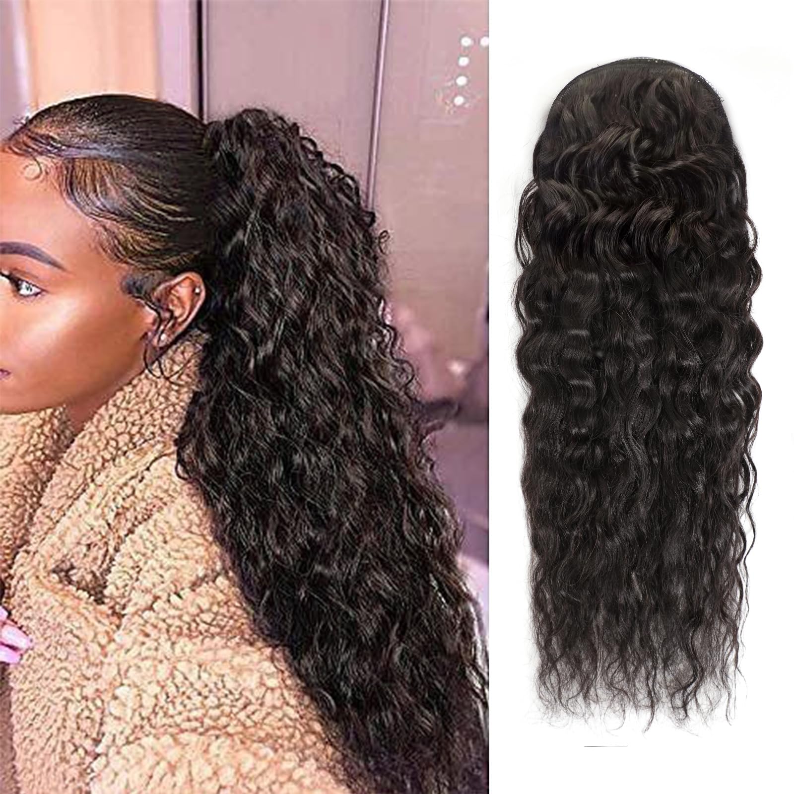 Seamless Clip In Hair Extensions Human Hair - Su Dalgası At Kuyruğu İnsan Saçı