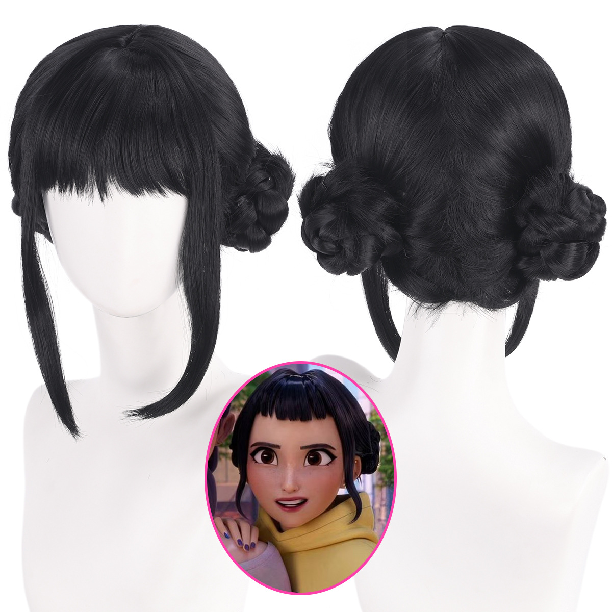 Synthetic Braided Wigs For Black Women - Zoey Cosplay Peruk 33 cm Siyah