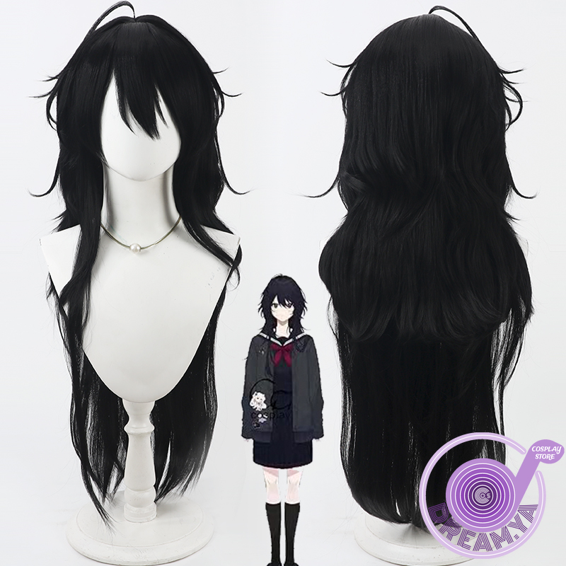 Synthetic Wigs - Kisaragi Ren Cosplay Peruk Vtuber Siyah