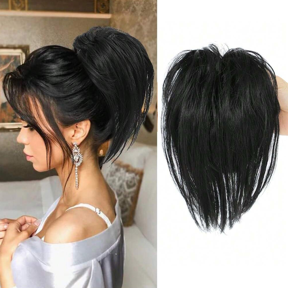 Claw Clip Messy Bun Hair Piece - Sentetik Dağınık Düz At Kuyruğu Pençe