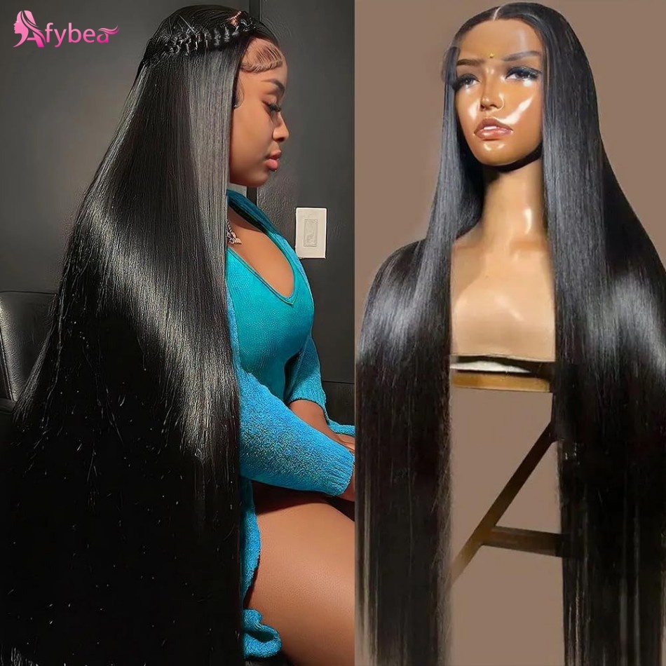 Human Hair Wigs - 40 İnç Düz İnsan Saçı Peruk