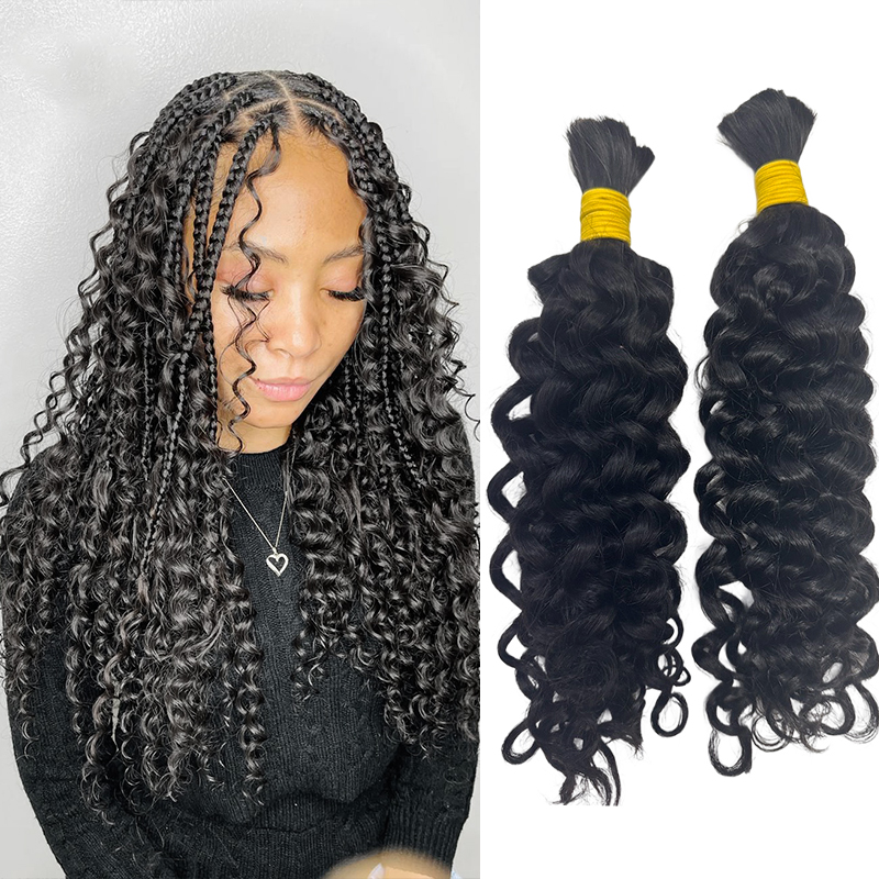 Water Wave Bulk Human Hair For Braiding - Örgü için Su Dalgası Görünümlü Dökme