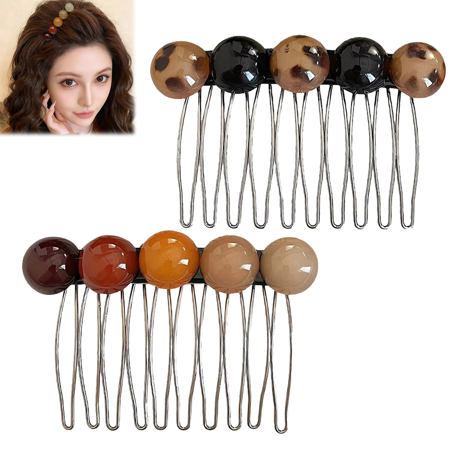 Hair Bundles - Kore tarzı basit boncuk saç tarak