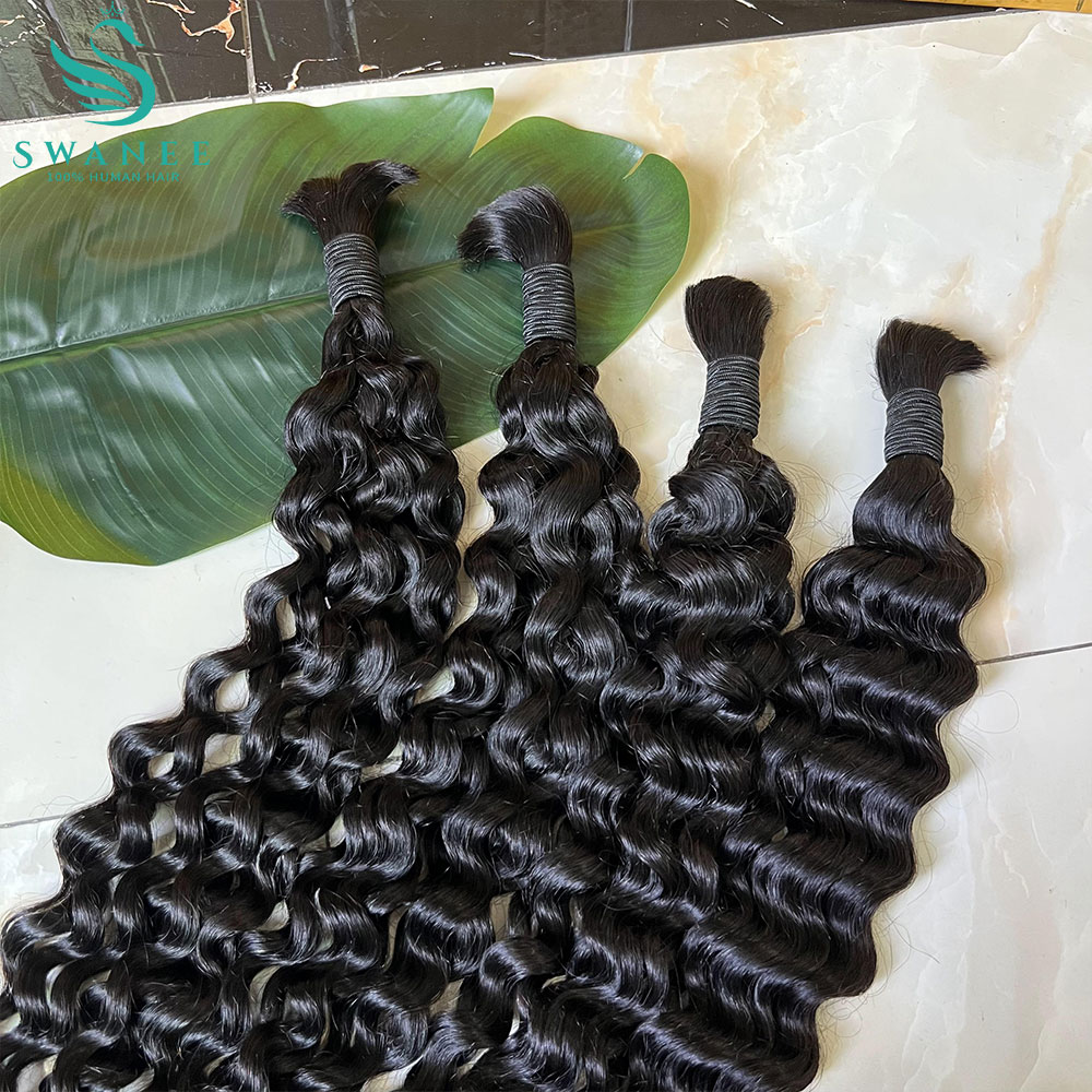 Water Wave Bulk Human Hair For Braiding - Su Dalgası %100 Gerçek Saç Boho