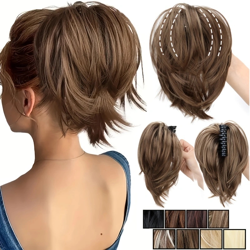 Claw Clip Messy Bun Hair Piece - WIGSIN sentetik dağınık topuz saç Scrunchies