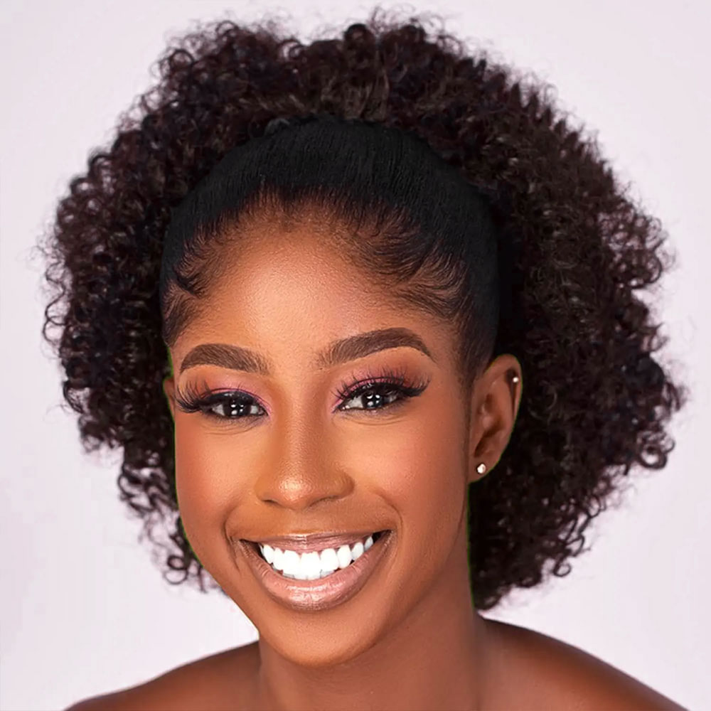 Drawstring Afro Curly Puff Ponytail - Afro Puff Kıvırcık At Kuyruğu Topuz