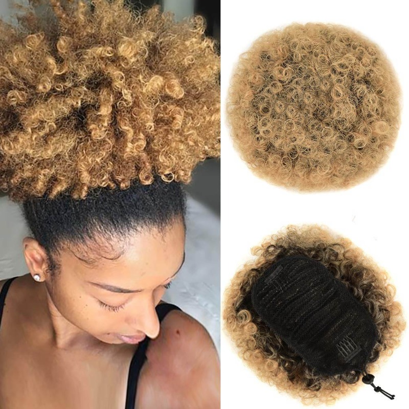 Drawstring Afro Curly Puff Ponytail - İpli Afro Puff Topuz | 8