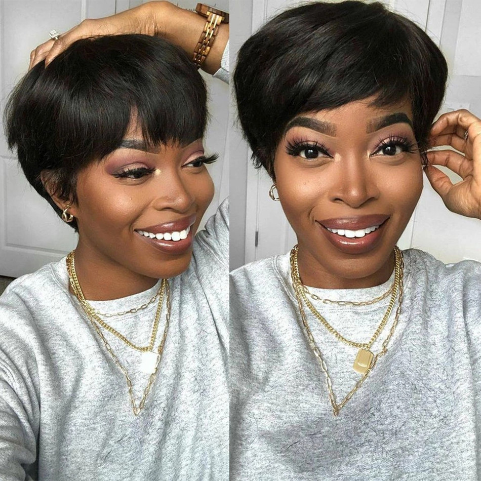Kısa İnsan Saçı Peruklar Pixie - Short Pixie Cut Wig Human Hair Cheap incelemesi ve fiyatı
