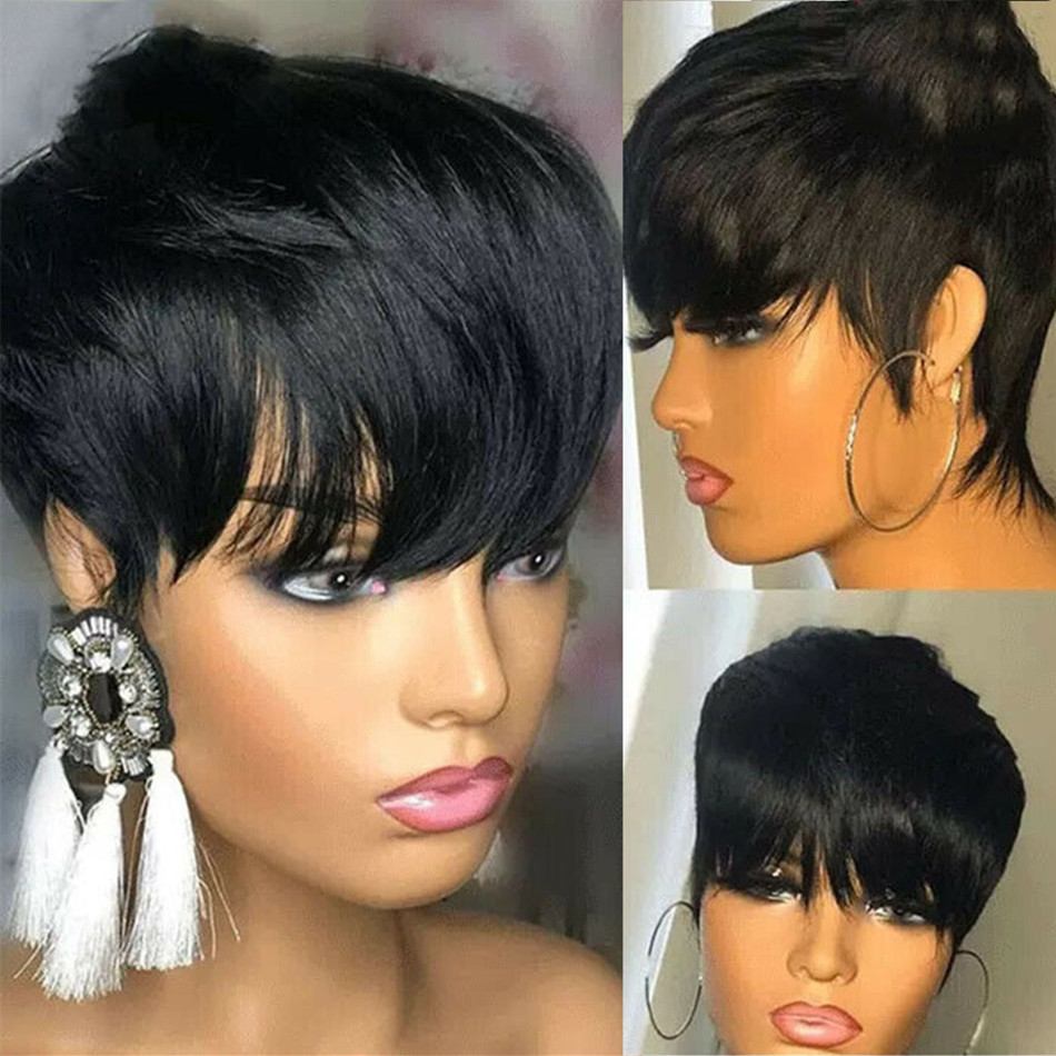 Kısa İnsan Saçı Peruklar Pixie - Short Pixie Cut Wig Human Hair Cheap incelemesi ve fiyatı