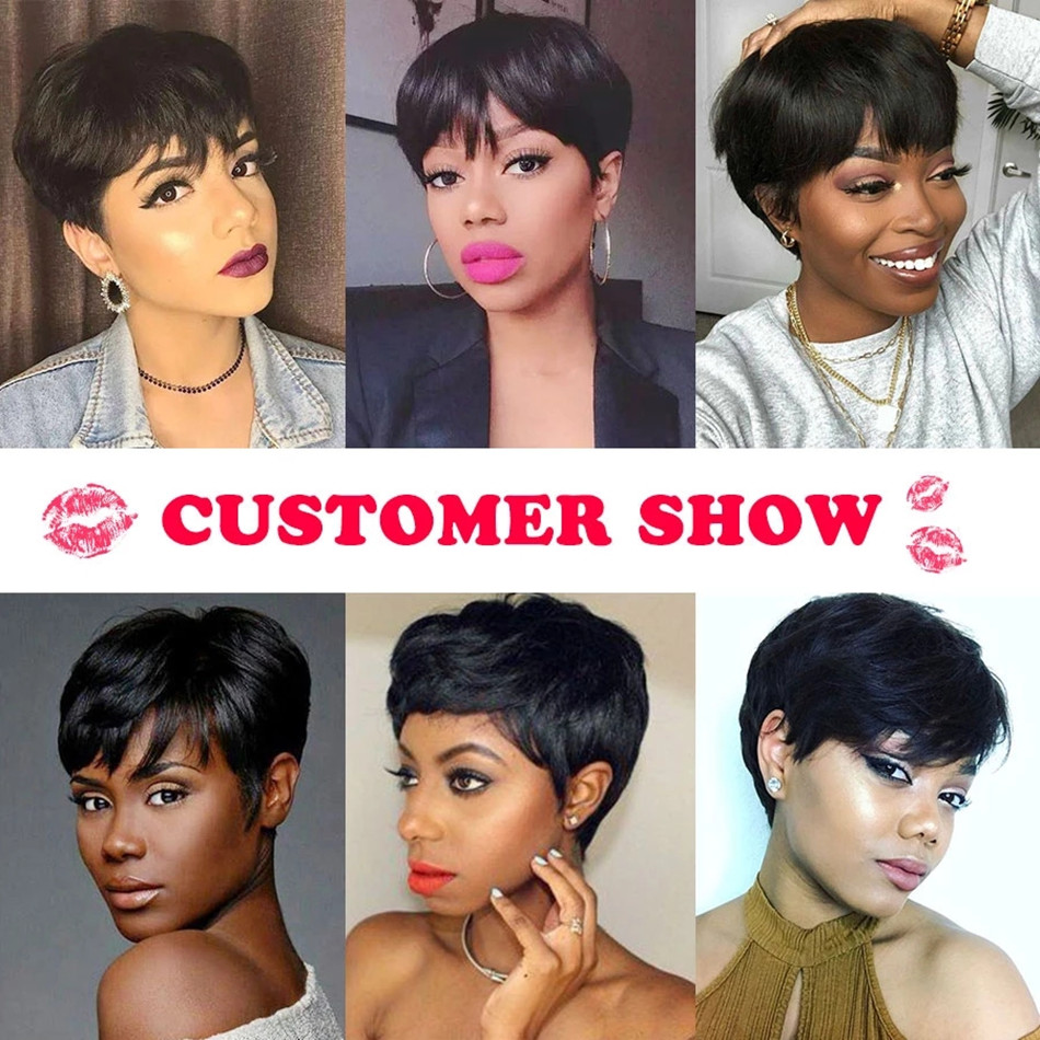 Kısa Bob Pixie Kesim Peruk Kıv - Short Pixie Cut Wig Human Hair Cheap incelemesi ve fiyatı