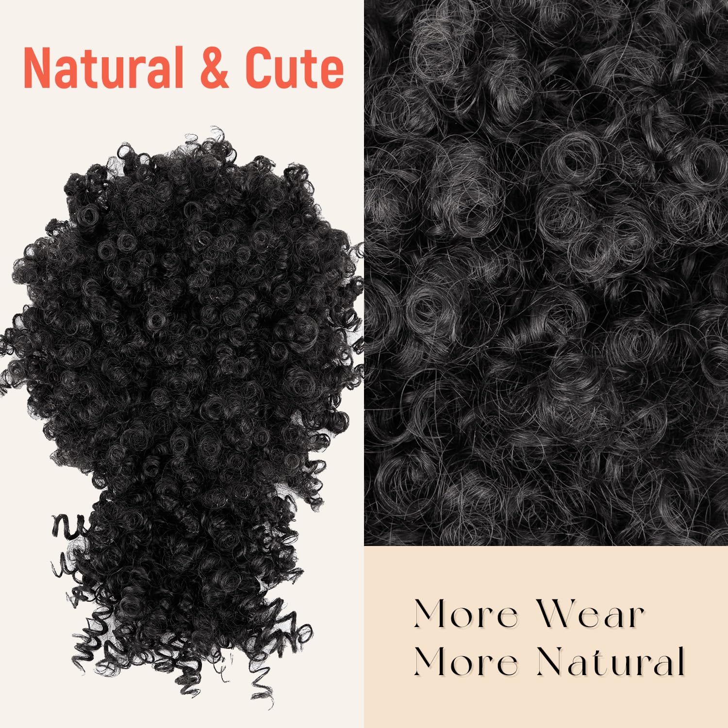 Kısa İpli Atkuyruğu Perçemli A - Drawstring Afro Curly Puff Ponytail incelemesi ve fiyatı