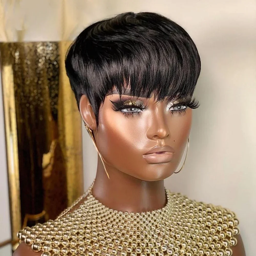 Kısa Düz Bob Peruk Pixie Kesim - Short Pixie Cut Wig Human Hair Cheap incelemesi ve fiyatı
