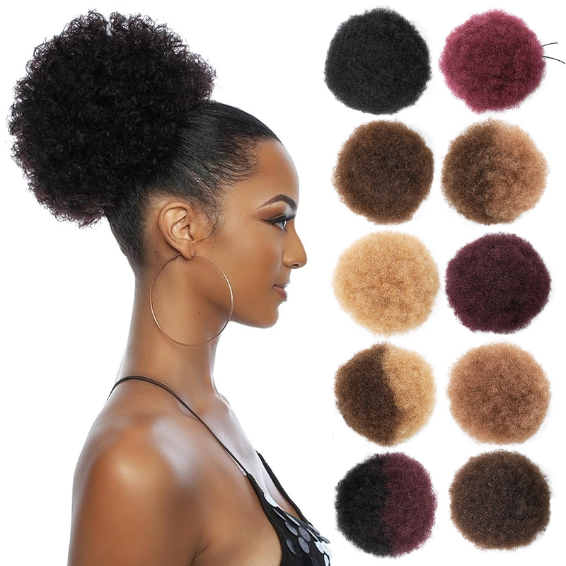 % 100 İnsan Saç 8 Inç Kısa Afr - Drawstring Afro Curly Puff Ponytail incelemesi ve fiyatı