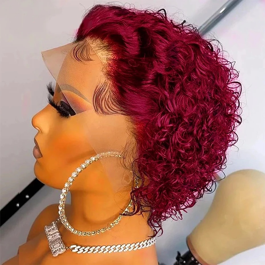 Pixie Kesim Peruk 99J Renkli D - Short Pixie Cut Wig Human Hair Cheap incelemesi ve fiyatı