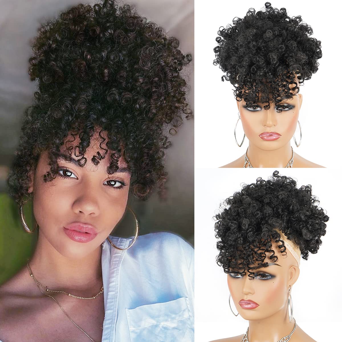 Afro puf sentetik İpli at kuyr - Drawstring Afro Curly Puff Ponytail incelemesi ve fiyatı