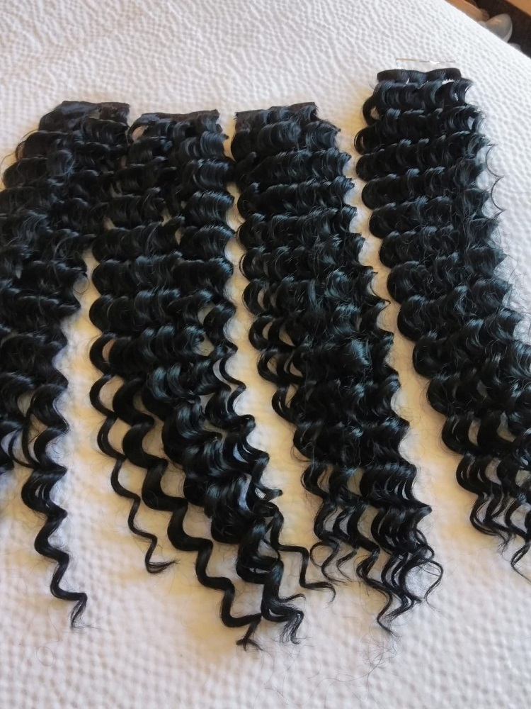 Kadınlar için Derin Dalgalı Re - Seamless Clip In Hair Extensions Human Hair incelemesi ve fiyatı