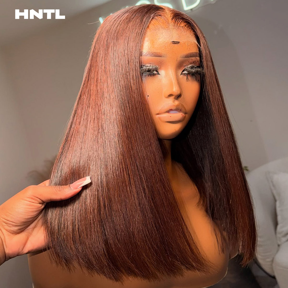 Yapıştırıcısız Tak ve Çık Kahv - Pre Parted 13X4 Lace Front Bob Wig incelemesi ve fiyatı