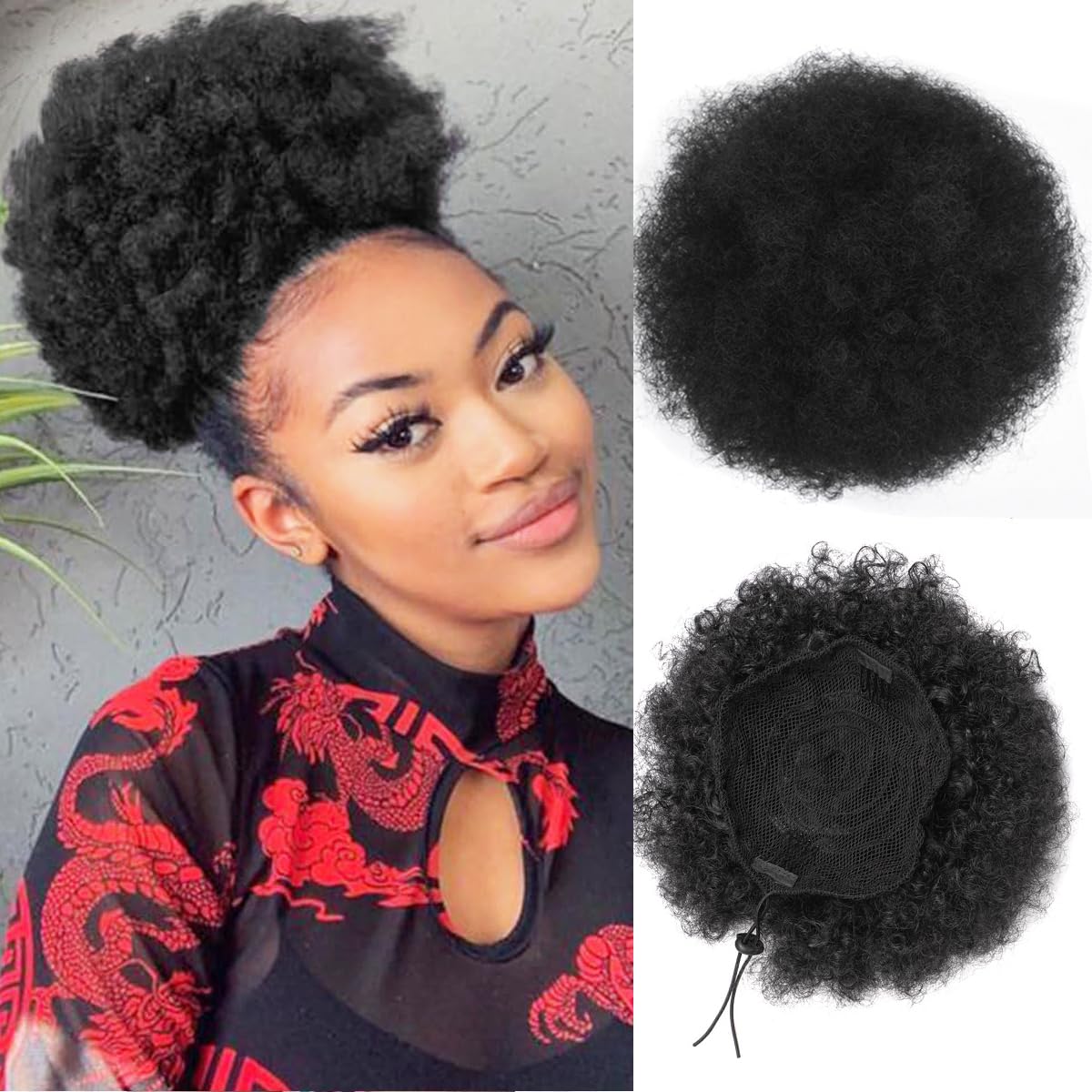 Siyah Kadınlar için Afro Puf İ - Drawstring Afro Curly Puff Ponytail incelemesi ve fiyatı