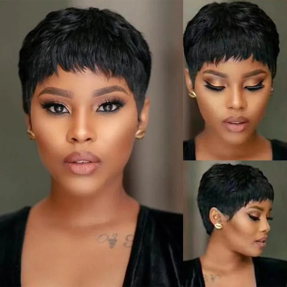 Kısa İnsan Saçı Peruklar Pixie - Short Pixie Cut Wig Human Hair Cheap incelemesi ve fiyatı