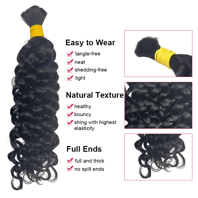 Örgü Saçları İçin Su Dalgası T - Water Wave Bulk Human Hair For Braiding incelemesi ve fiyatı