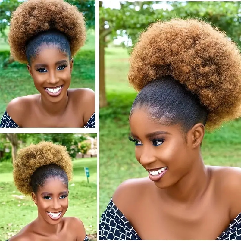 1 adet kadın 10 inç Afro Kinky - Drawstring Afro Curly Puff Ponytail incelemesi ve fiyatı