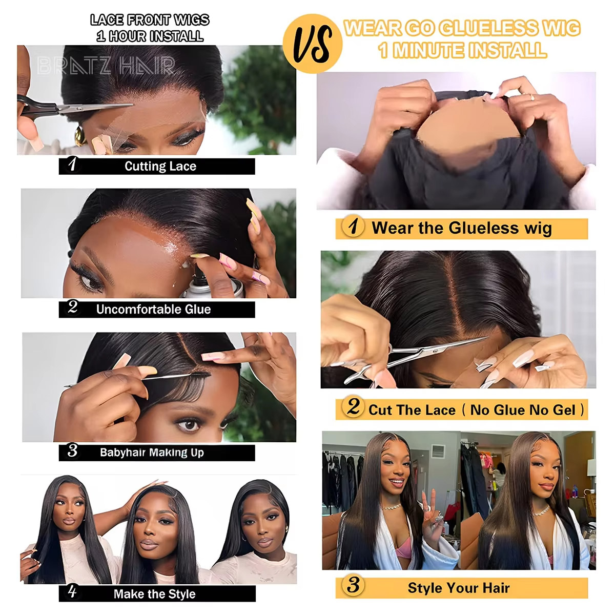 Süper Çift Taraflı Düz Gri, Ko - Glueless Wear And Go Human Hair Wig incelemesi ve fiyatı